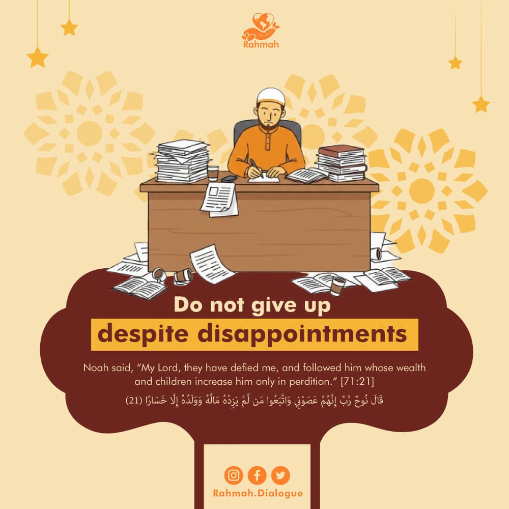 Do not give up despite disappointments 1 87